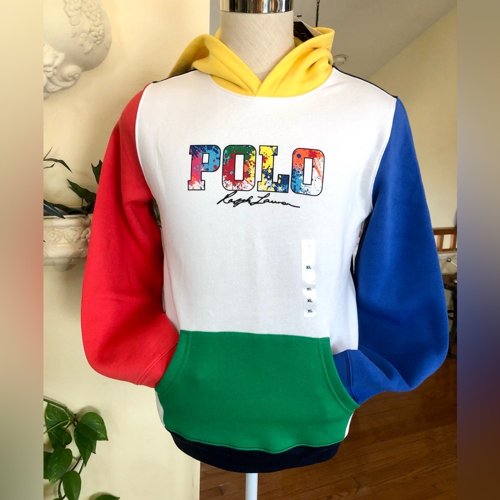 Polo Ralph Lauren  boys Color-Blocked Logo Hoodie size XL